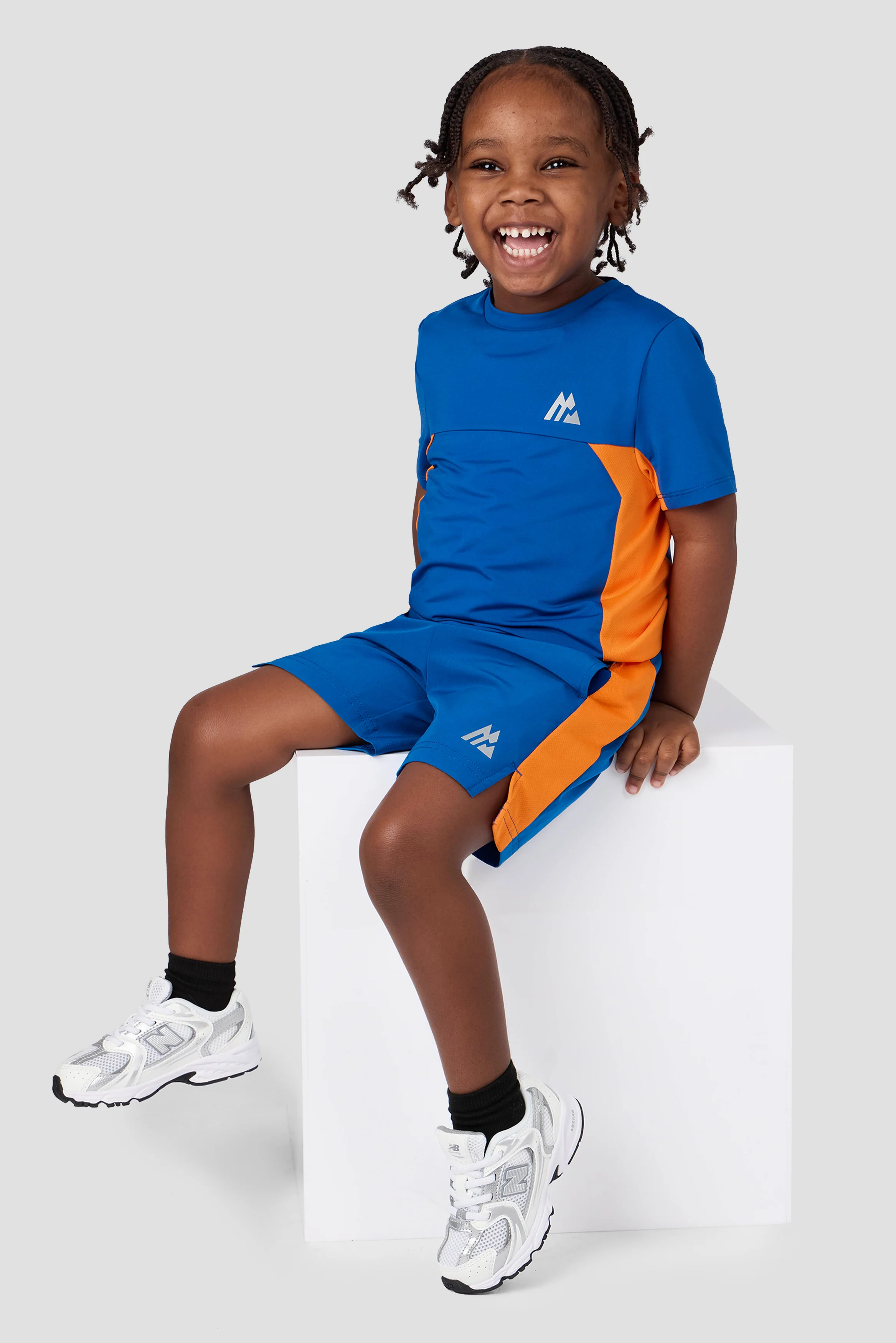 Infant Boys Peak 2.0 T-Shirt/Short Set - Cobalt/Tangerine Glow - Image 3