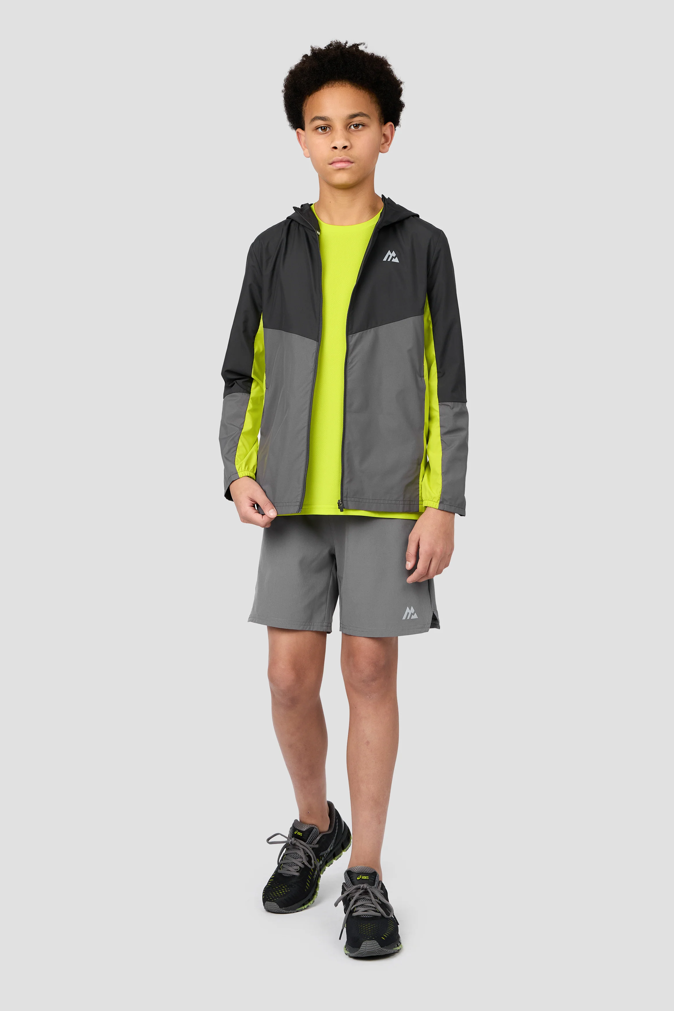 Boys Spectra Windbreaker - Asphalt/Cement Grey/Electric Lime - Image 7