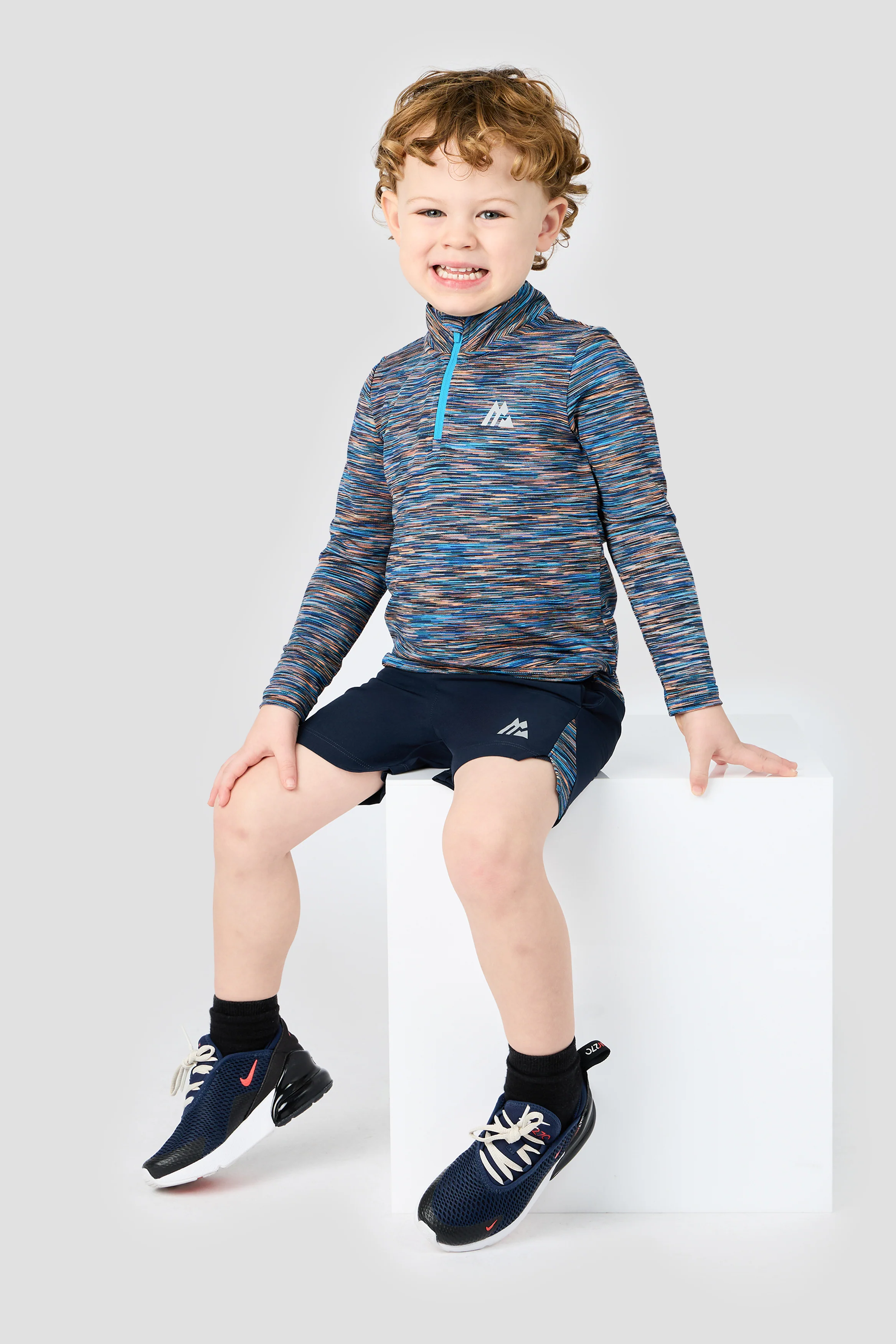 Infant Boys Trail 1/4 Zip - Navy/Blue/Orange - Image 3
