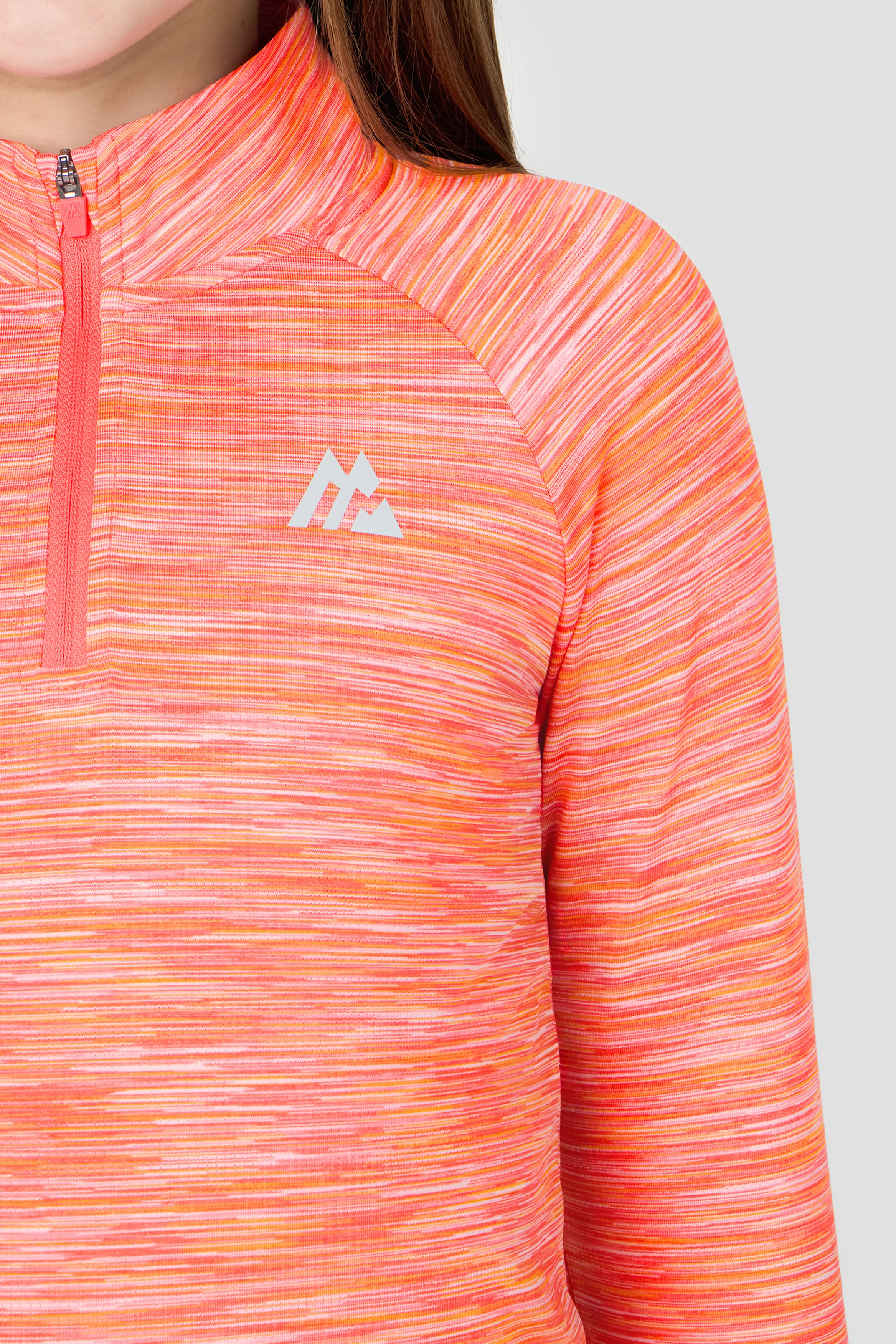Girls Trail 1/4 Zip - Orange/Pink - Image 5