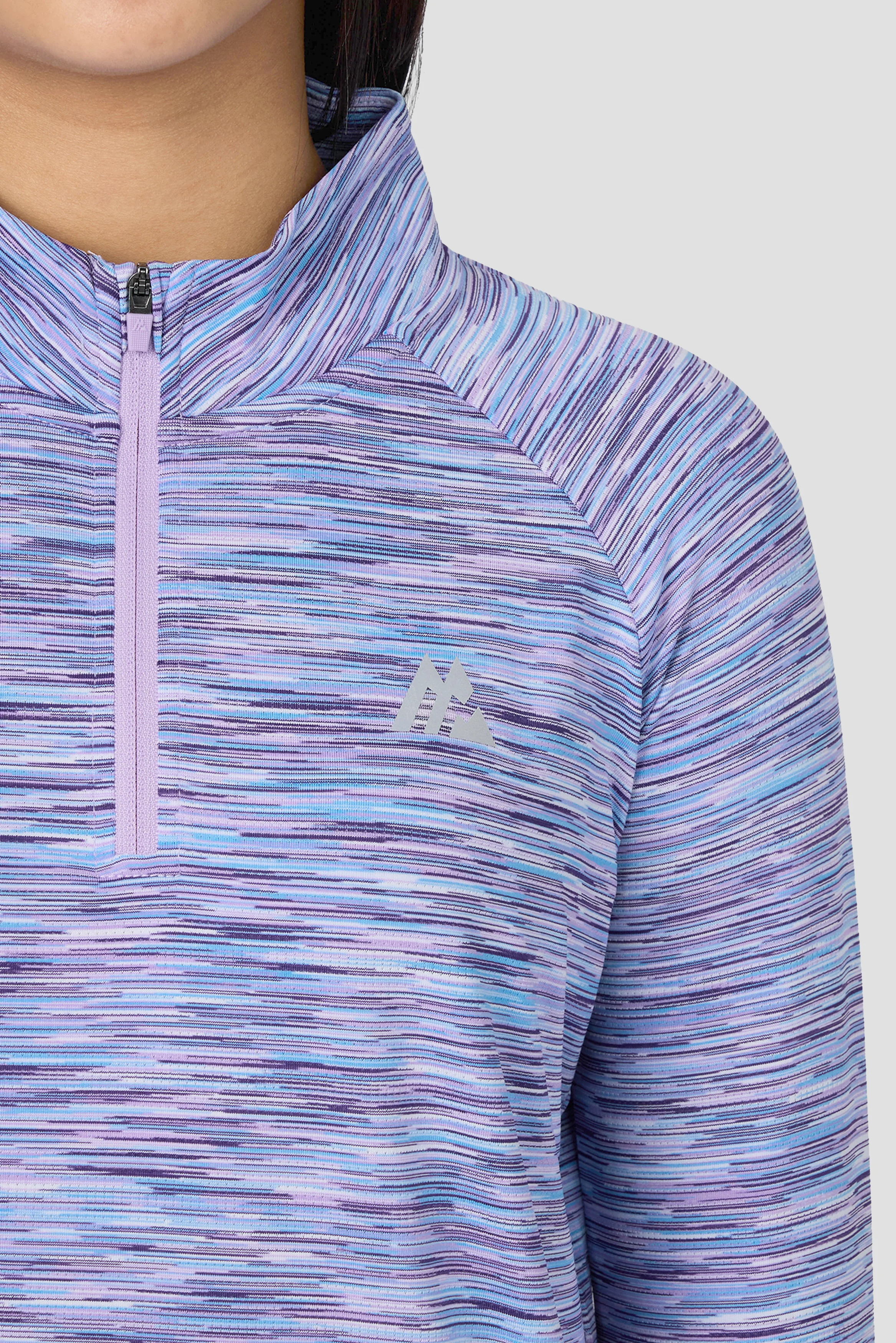 Girls Trail 1/4 Zip - Lilac/Blue/White - Image 3