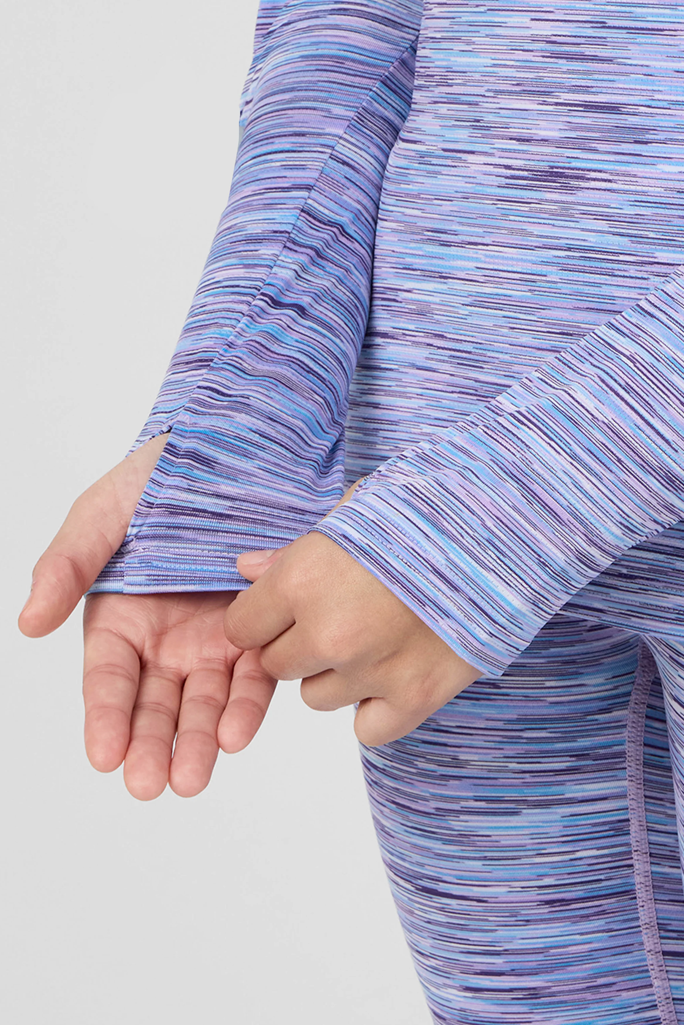 Girls Trail 1/4 Zip - Lilac/Blue/White - Image 4