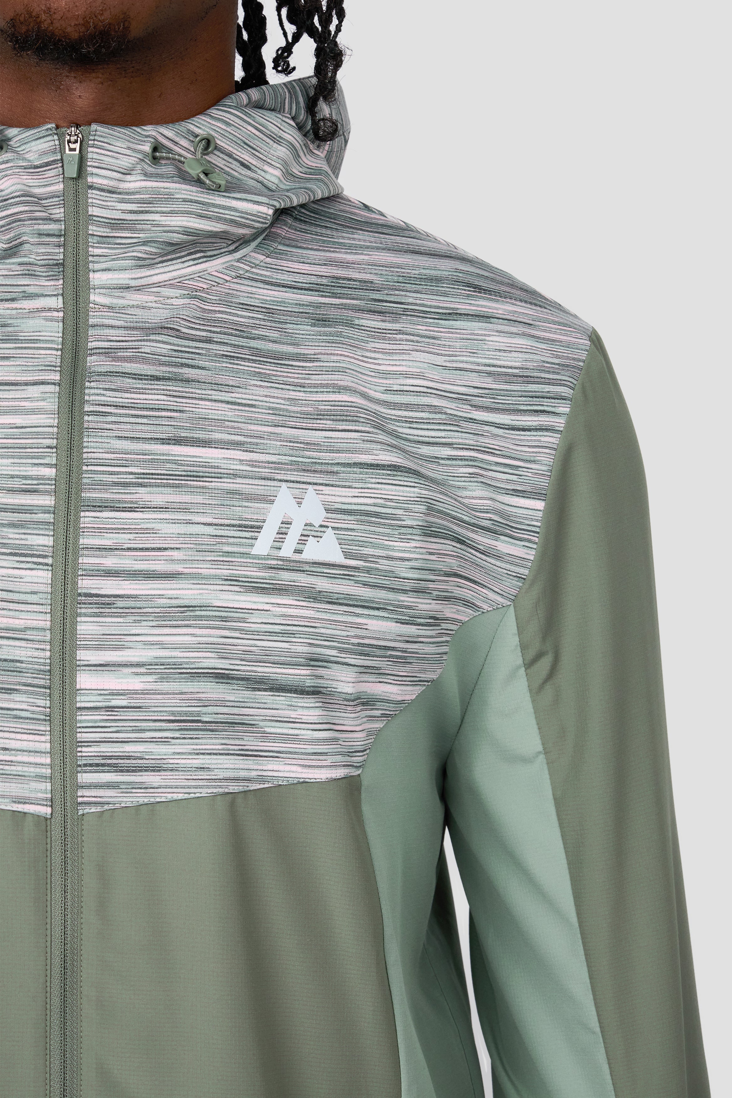 Trail Windbreaker - Green Slate/Pink - Image 3