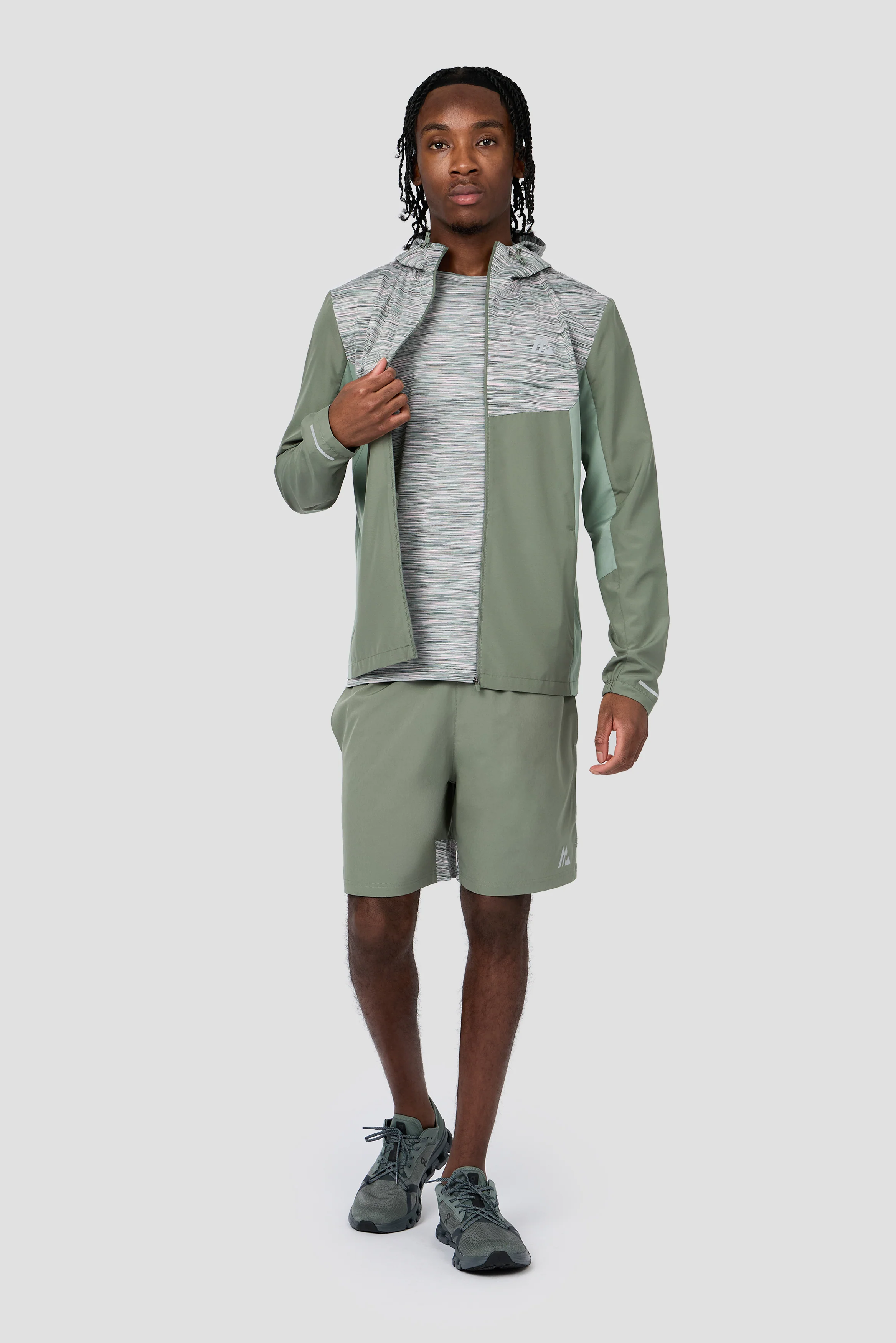 Trail Windbreaker - Green Slate/Pink - Image 8