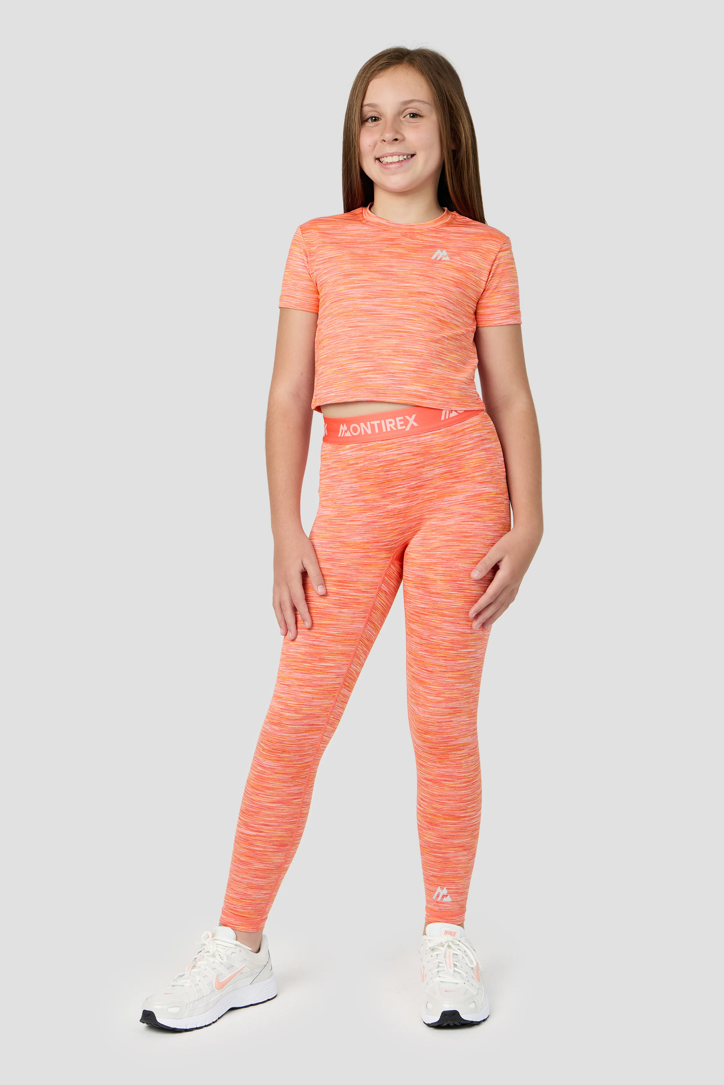 Girls Trail Icon Legging - Orange/Pink - Image 5
