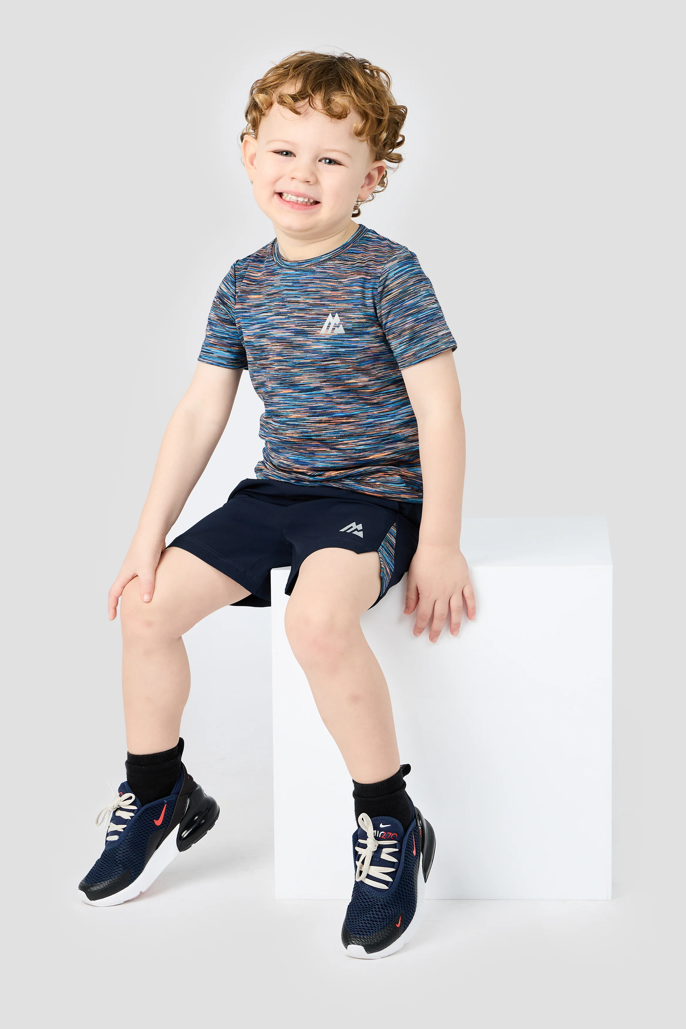Infant Boys Trail T-Shirt/Short Set - Navy/Blue/Orange - Image 3