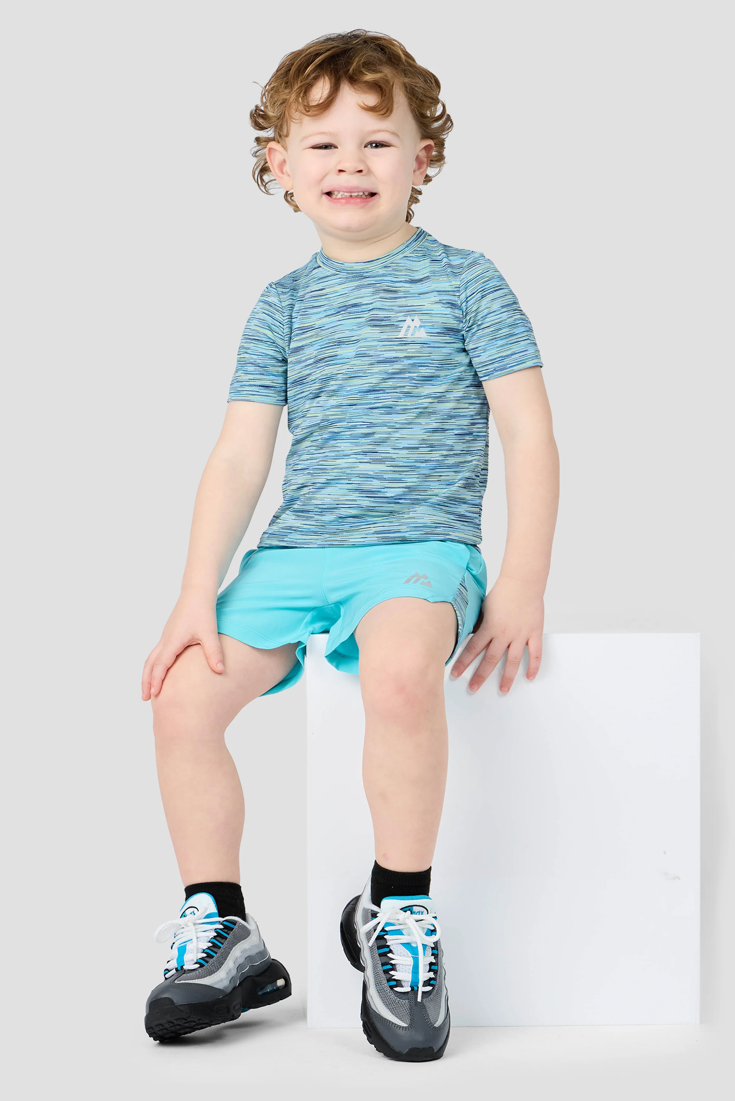 Infant Boys Trail T-Shirt/Short Set - Neon Sky/Blue/Citrus - Image 3