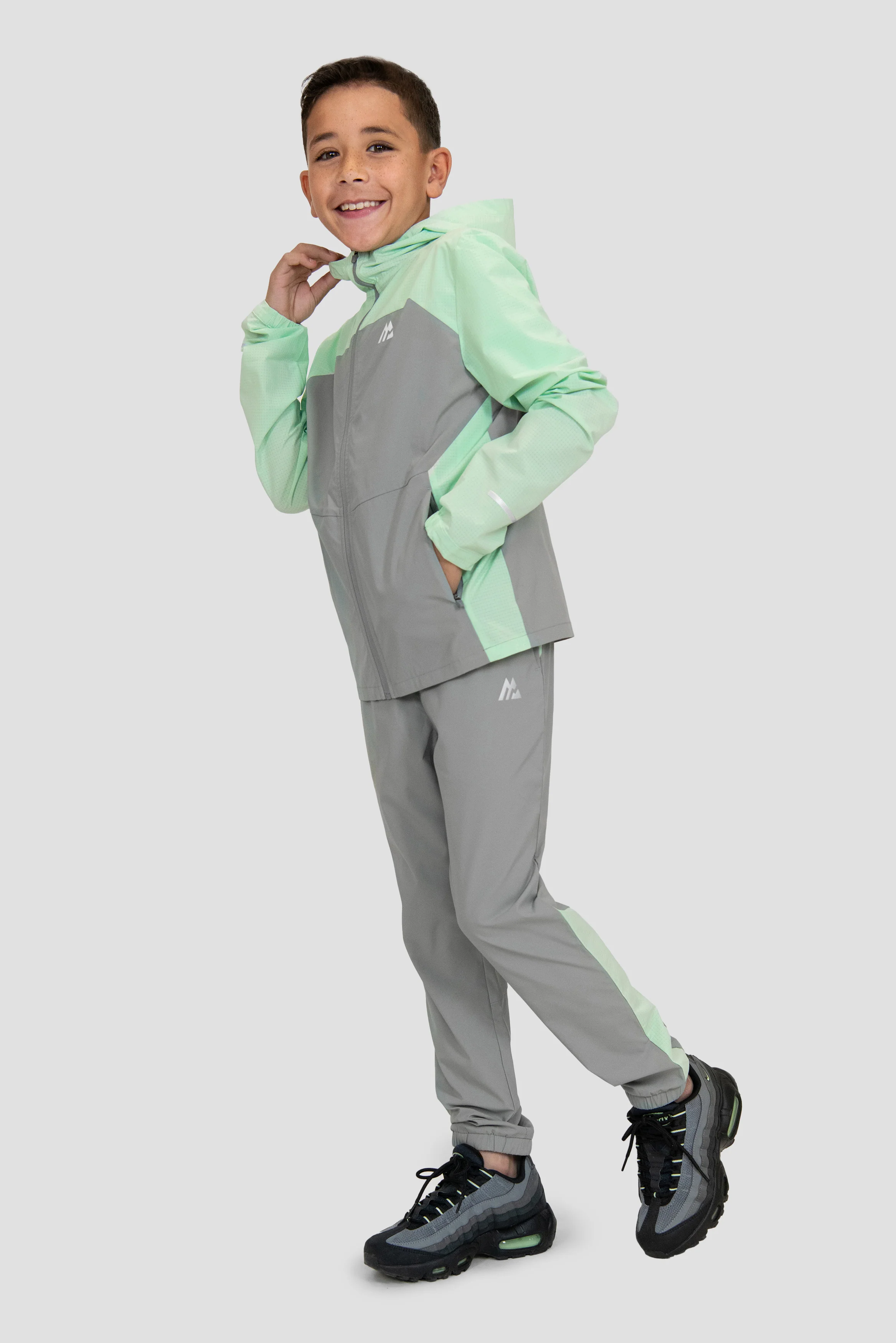 Boys Trek Tech Jacket - Sea Foam/Platinum Grey - Image 3