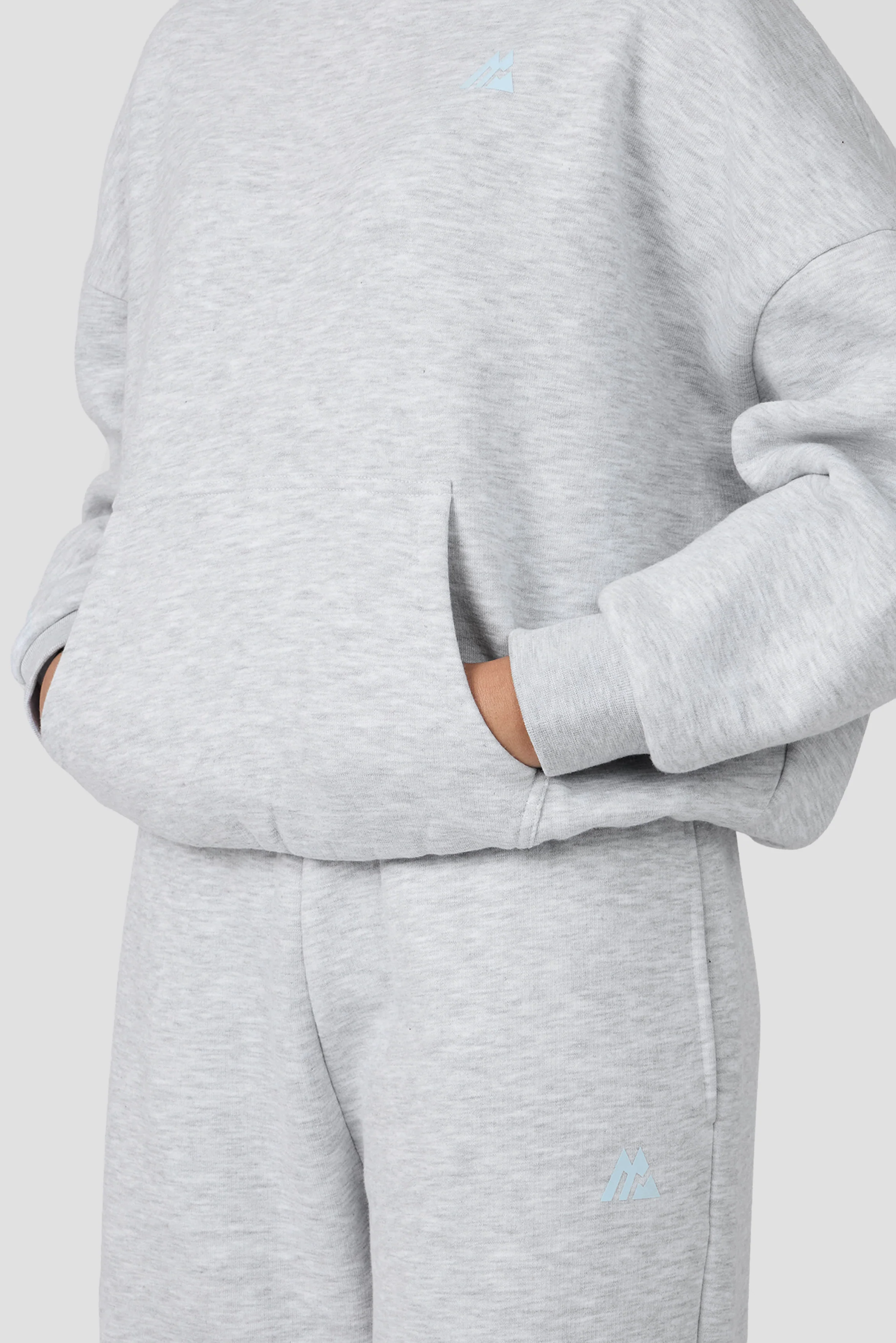 Girls Vibe Hood - Light Smoke Grey Marl/Misty Blue - Image 3