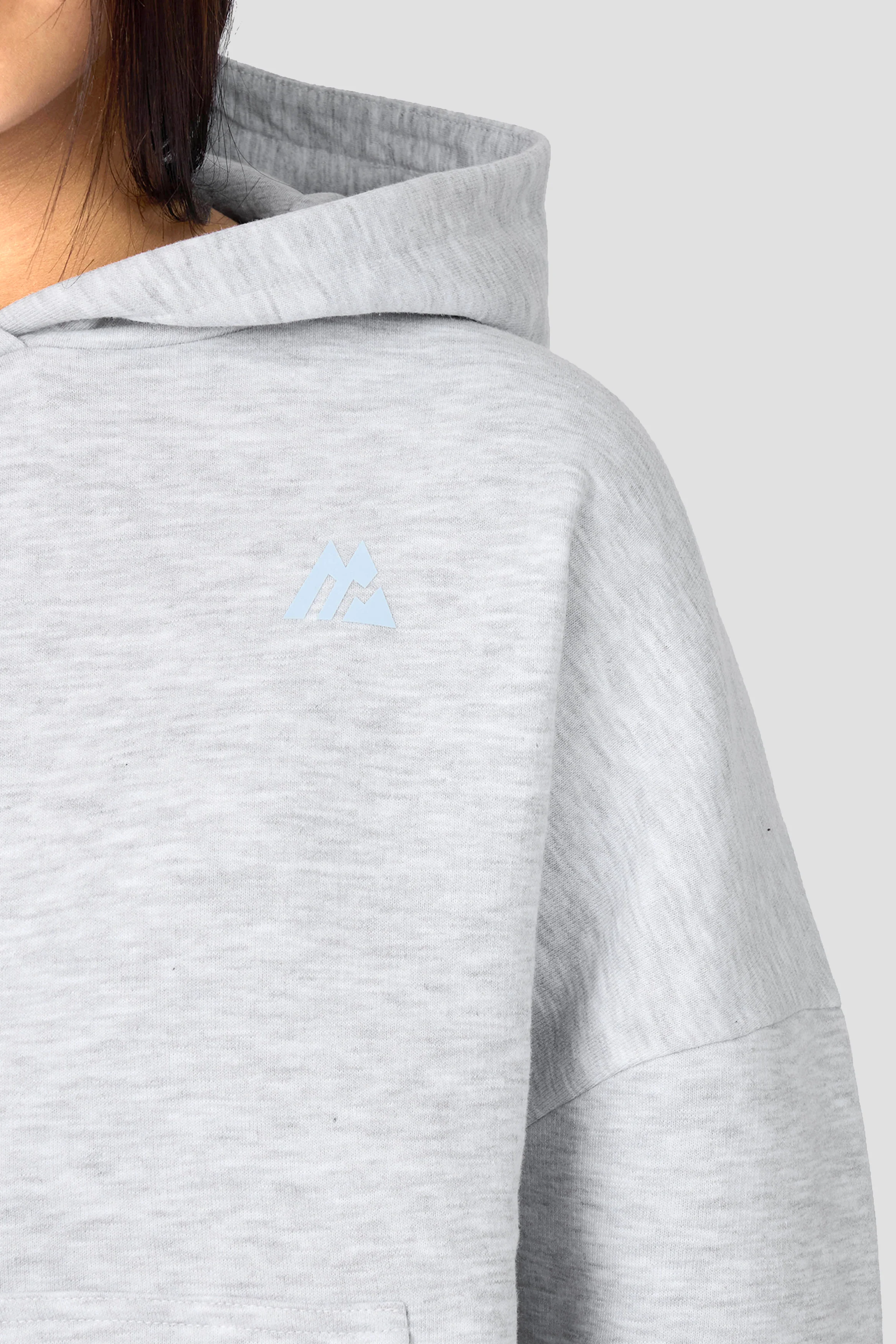 Girls Vibe Hood - Light Smoke Grey Marl/Misty Blue - Image 4