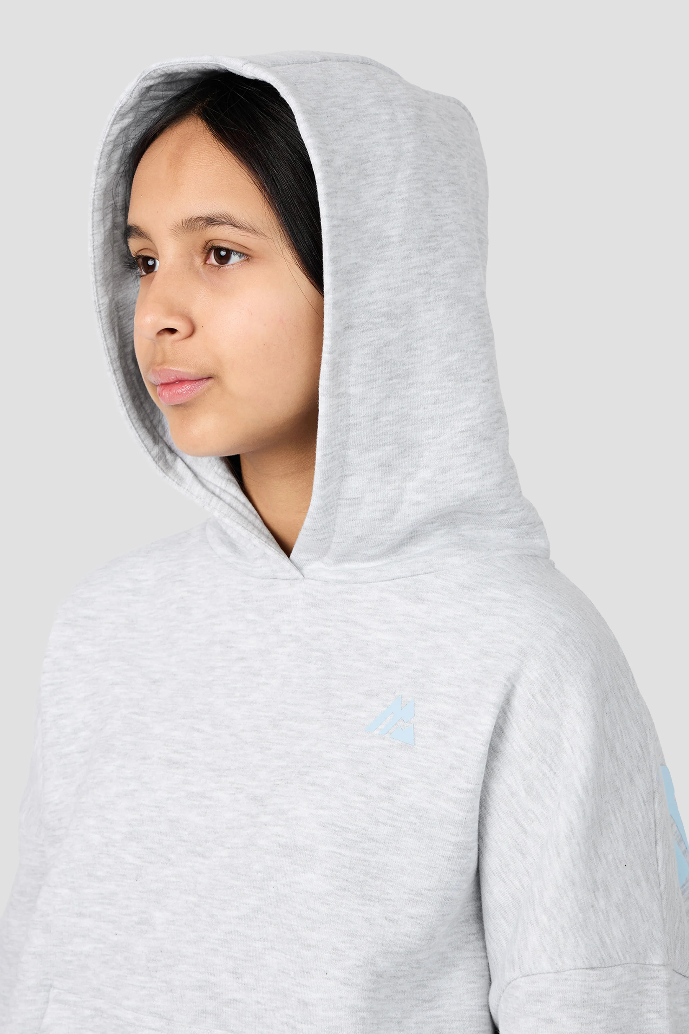 Girls Vibe Hood - Light Smoke Grey Marl/Misty Blue - Image 5