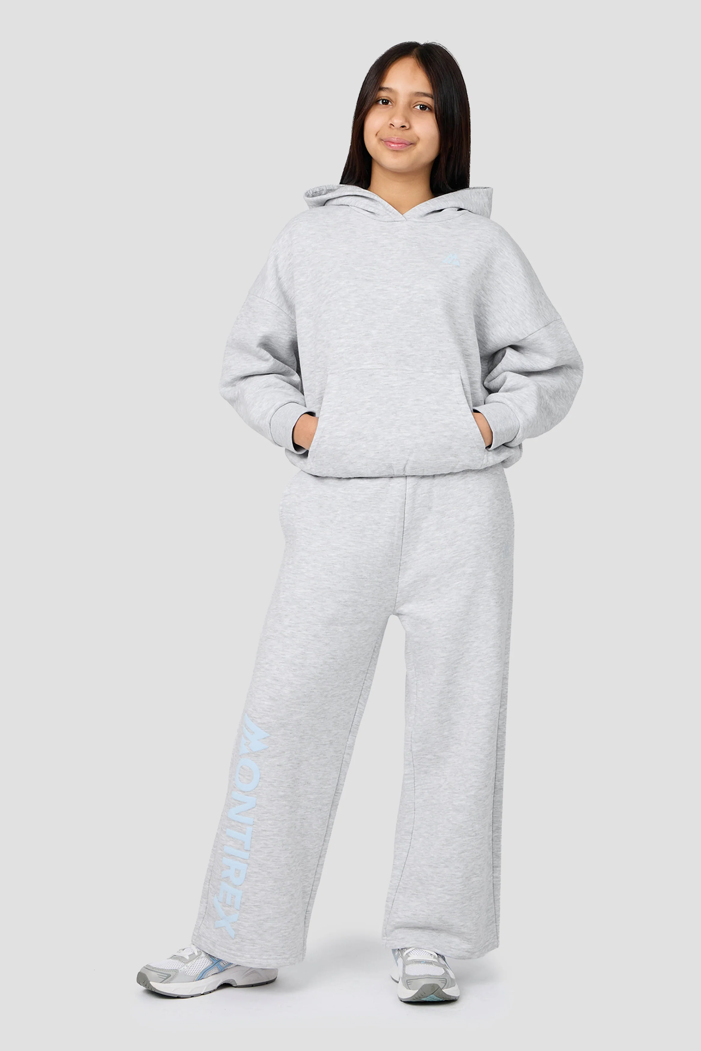 Girls Vibe Jogger - Light Smoke Grey Marl/Misty Blue - Image 3