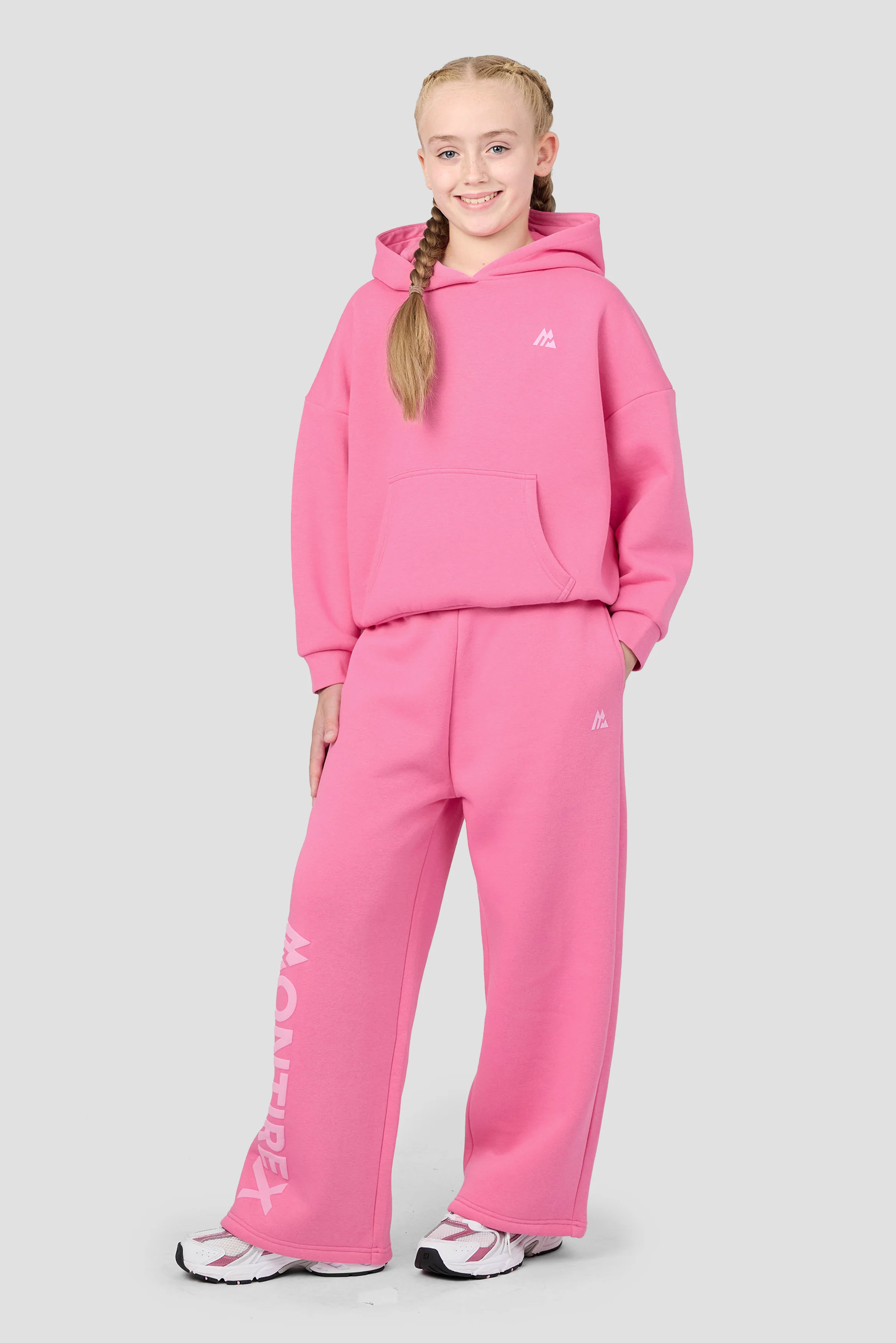 Girls Vibe Wide Leg Jogger - Framboise - Image 5